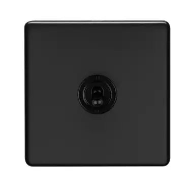 Click Here To Enlarge This Photo Of ECMBT1SW - Eurolite 1 Gang 20Amp 2Way Toggle Switch Matt Black Plate