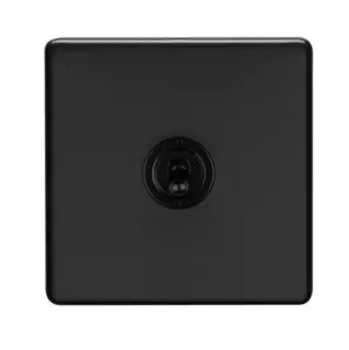 ECMBT1SW - Eurolite 1 Gang 20Amp 2Way Toggle Switch Matt Black Plate