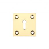 FB26 - Zoo Hardware Fulton & Bray Square Standard Profile Escutcheon 50mm Polished Brass