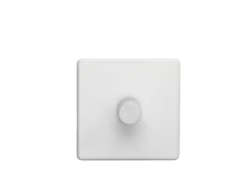 Click Here To Enlarge This Photo Of ECW1DLED - Eurolite 1 Gang LED Push On/Off 2Way Dimmer on 3mm Flat Concealed Matt White Plate