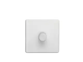 ECW1DLED - Eurolite 1 Gang LED Push On/Off 2Way Dimmer on 3mm Flat Concealed Matt White Plate
