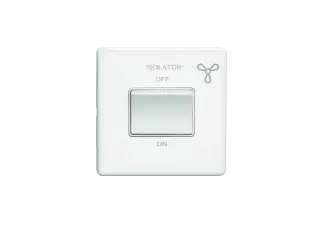 ECWFSWW - Eurolite 6Amp Fan Isolator Switch on 3mm Flat Concealed Matt White Plate with White Rocker