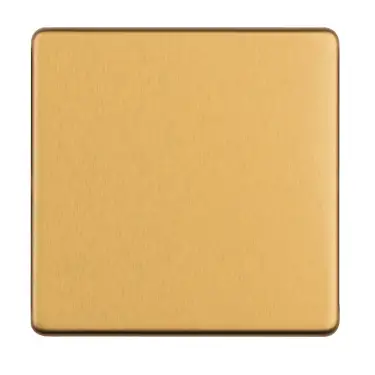 Click Here To Enlarge This Photo Of ECSB1BB - Eurolite Single Blank Plate on 3mm Flat Concealed Satin Brass Plate