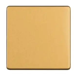 ECSB1BB - Eurolite Single Blank Plate on 3mm Flat Concealed Satin Brass Plate