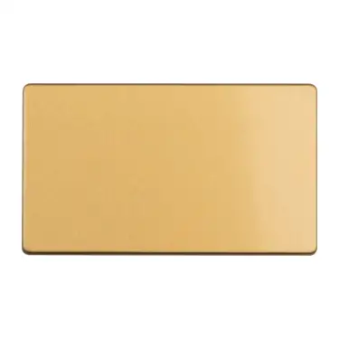 Click Here To Enlarge This Photo Of ECSB2BB - Eurolite Double Blank Plate on 3mm Flat Concealed Satin Brass Plate