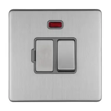 Click Here To Enlarge This Photo Of ECSSSWFNG - Eurolite 13Amp Switched Fuse Spur with Neon Indicator on 3mm Flat Concealed Satin Stainless Plate with Matching Rocker
