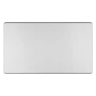 Click Here To Enlarge This Photo Of ECSS2B - Eurolite Double Blank Plate on 3mm Flat Concealed Satin Stainless Plate