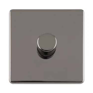 Click Here To Enlarge This Photo Of ECBN1DLED - Eurolite 1 Gang LED Push On/Off 2Way Dimmer on 3mm Flat Concealed Black Nickel