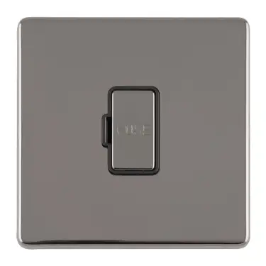 Click Here To Enlarge This Photo Of ECBNUSWFB - Eurolite 13Amp Unswitched Fuse Spur on 3mm Flat Concealed Black Nickel Plate with Matching Rocker