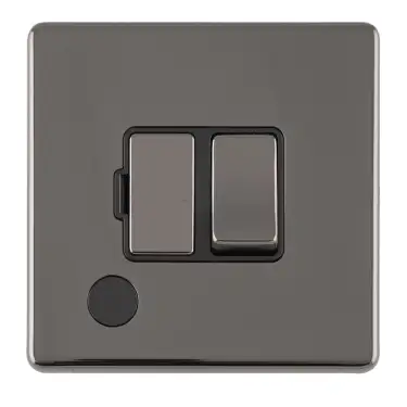 Click Here To Enlarge This Photo Of ECBNSWFFOB - Eurolite 13Amp Switched Fuse Spur with Neon Indicator on 3mm Flat Concealed Black Nickel Plate with Matching Rocker