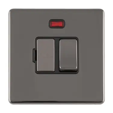 Click Here To Enlarge This Photo Of ECBNSWFNB - Eurolite 13Amp Switched Fuse Spur on 3mm Flat Concealed Black Nickel Plate with Matching Rocker