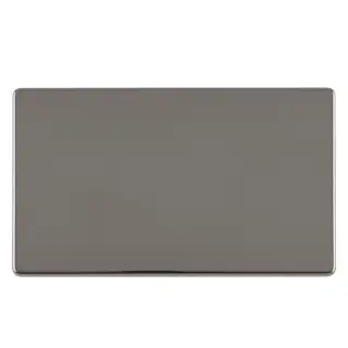 ECBN2B - Eurolite 2 Gang Blank Plate on 3mm Flat Concealed Black Nickel Plate