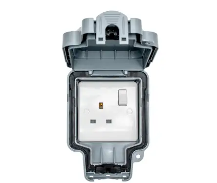 Click Here To Enlarge This Photo Of WP4090 - Eurolite External Weatherproof 1 Gang 13Amp DP Switched Socket Outlet IP66