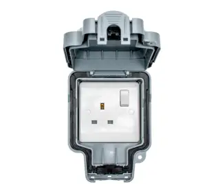 WP4090 - Eurolite External Weatherproof 1 Gang 13Amp DP Switched Socket Outlet IP66