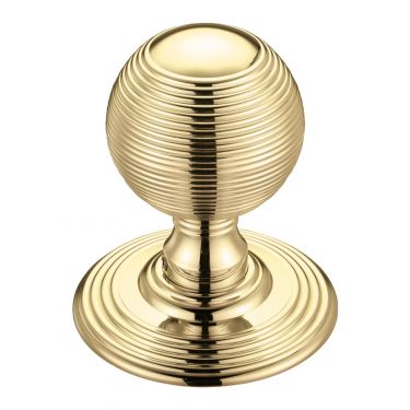 Click Here To Enlarge This Photo Of FB306 - Zoo Hardware Fulton & Bray Ringed Mortice Knob on Round Rose (Unsprung) Concealed Fix - Polished Brass