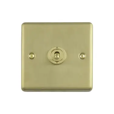 Click Here To Enlarge This Photo Of ENT1SWSB - Eurolite 1 Gang Toggle Switch Satin Brass (Enhance Range)