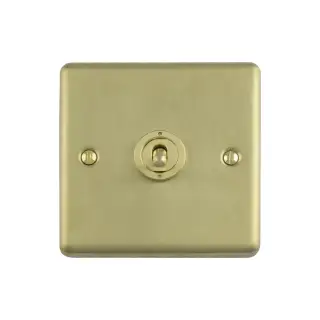 ENT1SWSB - Eurolite 1 Gang Toggle Switch Satin Brass (Enhance Range)