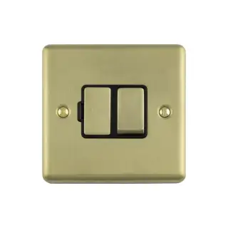 ENSWFSBB - Eurolite 13Amp DP Switched Fuse Spur Satin Brass with Black Trim (Enhance Range)