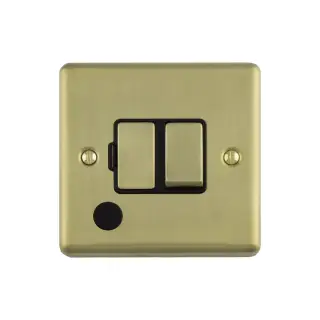 ENSWFFOSBB - Eurolite 13Amp DP Switched Fuse Spur with Flex Outlet Satin Brass with Black Trim (Enhance Range)