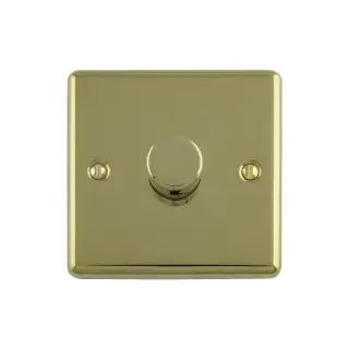 EN1DLEDPB - Eurolite 1 Gang 400W/LED 2Way Dimmer Switch Polished Brass (Enhance Range)