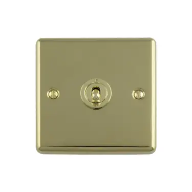 Click Here To Enlarge This Photo Of ENT1SWPB - Eurolite 1 Gang Toggle Switch Polished Brass (Enhance Range)