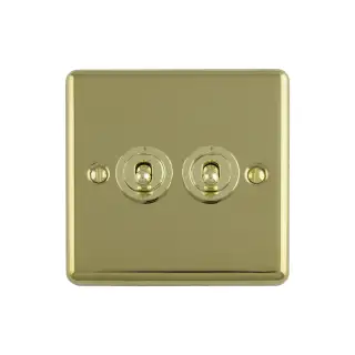 ENT2SWPB - Eurolite 2 Gang Toggle Switch Polished Brass (Enhance Range)