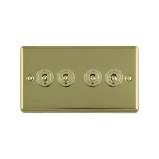 ENT4SWPB - Eurolite 4 Gang Toggle Switch Polished Brass (Enhance Range)