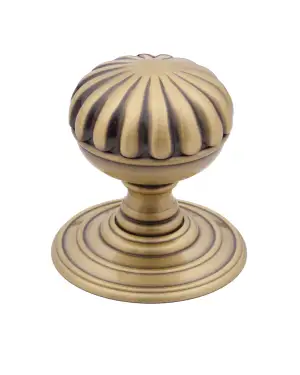 Click Here To Enlarge This Photo Of FB307FB - Zoo Hardware Fulton & Bray Flower Mortice Knob on Round Rose (Unsprung) Concealed Fix - Florentine Bronze