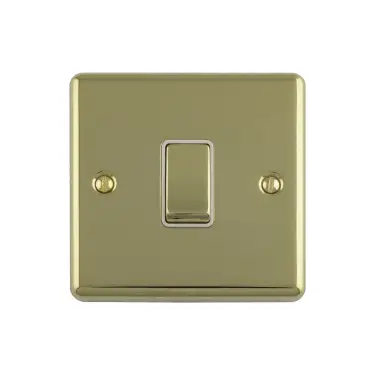 Click Here To Enlarge This Photo Of ENINTPBW - Eurolite 1 Gang 10Amp Intermediate Switch Polished Brass with White Trim (Enhance Range)