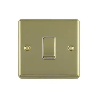 ENINTPBW - Eurolite 1 Gang 10Amp Intermediate Switch Polished Brass with White Trim (Enhance Range)
