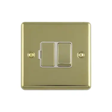 Click Here To Enlarge This Photo Of ENSWFPBW - Eurolite 13Amp DP Switched Fuse Spur Polished Brass with White Trim (Enhance Range)
