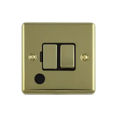 Click Here To Enlarge This Photo Of ENSWFFOPBB - Eurolite 13Amp DP Switched Fuse Spur with Flex Outlet Polished Brass with Black Trim (Enhance Range)