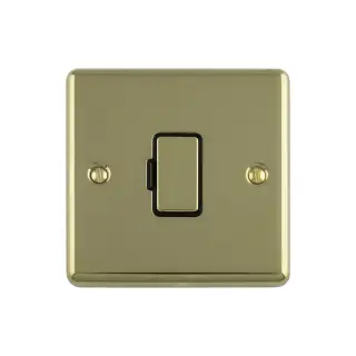ENUSWFPBB - Eurolite 13Amp Unswitched Fuse Spur Polished Brass with Black Trim (Enhance Range)