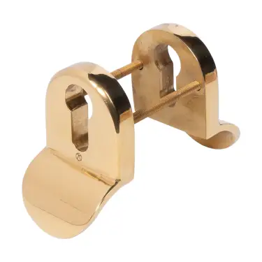 Click Here To Enlarge This Photo Of BLU Performance CP76 Euro Profile Cylinder Pull Set Back-to-Back, Up to 50mm Door Thickness, 316 Cast Stainless Steel, PVD Polished Brass Finish (CP76-PPB)