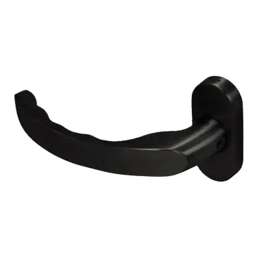 Click Here To Enlarge This Photo Of BLU Performance KM930 Ergonomic Lever Door Handle on Oval Rose, 32.2 x 71.8 x 10.8mm, 316 Stainless Steel, Matt Black Lacquer Finish (KM930B-MBL)