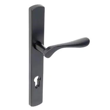 Click Here To Enlarge This Photo Of BLU Performance Regent Left Hand Multipoint Door Lock Handle, Dual Sprung, 316 Grade Stainless Steel, Matt Black Lacquer Finish (REG095-LH-MBL)