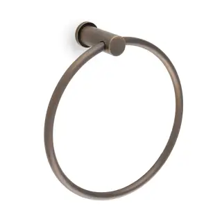 AW455AB - Alexander & Wilks Brunel Plain Towel Ring - Antique Brass