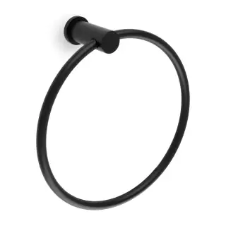 AW455BL - Alexander & Wilks Brunel Plain Towel Ring - Matt Black