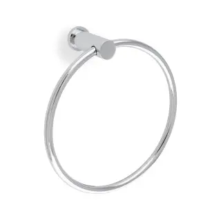 AW455PC - Alexander & Wilks Brunel Plain Towel Ring - Polished Chrome