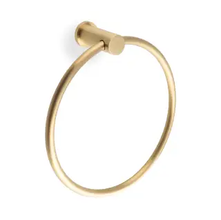 AW455SBPVD - Alexander & Wilks Brunel Plain Towel Ring - Satin Brass PVD