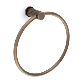AW453AB - Alexander & Wilks Brunel Reeded Towel Ring - Antique Brass