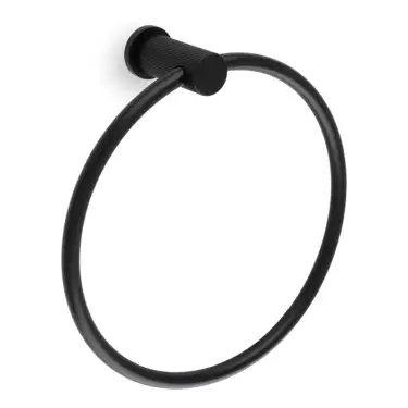 Click Here To Enlarge This Photo Of AW453BL - Alexander & Wilks Brunel Reeded Towel Ring - Matt Black