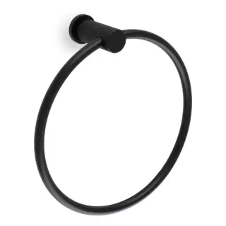 AW453BL - Alexander & Wilks Brunel Reeded Towel Ring - Matt Black