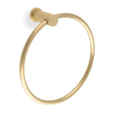 Click Here To Enlarge This Photo Of AW453SBPVD - Alexander & Wilks Brunel Reeded Towel Ring - Satin Brass PVD