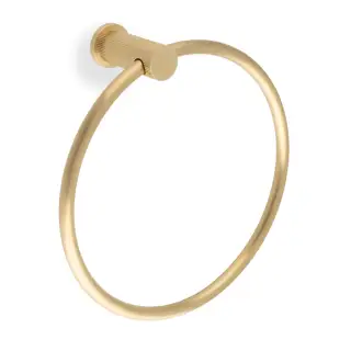 AW453SBPVD - Alexander & Wilks Brunel Reeded Towel Ring - Satin Brass PVD