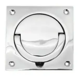SCH.PSS Newstar BARY® 89mm x 89mm Squash Court Flush Handle - Polished Stainless Steel