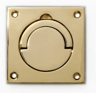 SCH.PVD Newstar BARY® 89mm x 89mm Squash Court Flush Handle - Polished Brass