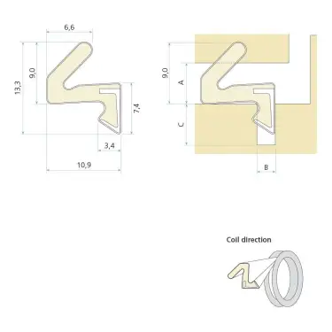 Click Here To Enlarge This Photo Of Schlegel Aquamac 21 (Qlon QL 3009) Weatherseal - White (price per metre)