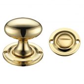 FB42 - Zoo Hardware Fulton & Bray Oval Thumb Turn with Coin Release (5mm spindle) Polished Brass