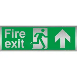 Brushed Aluminium (3mm) Fire Exit Up Sign
